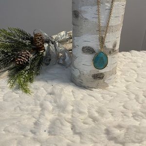 Gold and Turquoise Fossil Necklace